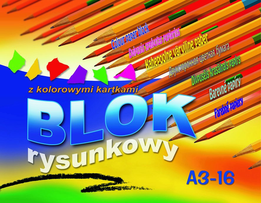 Blok rysunkowy A3 16k. kolorowy Kreska
